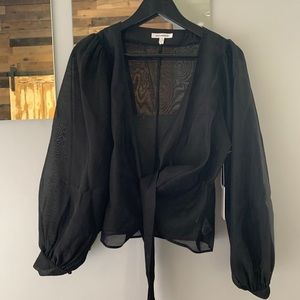 Good American black sheer blouse. NWT. GA S2(m-l)